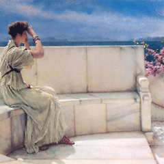 reproductie Expectations van Alma-Tadema